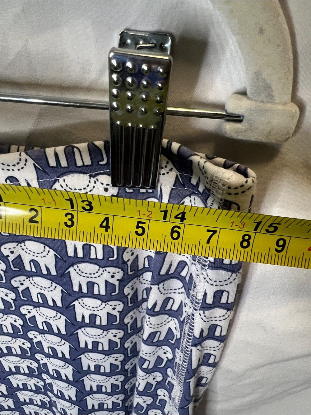 Roller Rabbit Navy & White Elephant-Print Long Sleeve Pajama Set Size Medium - Picture 8 of 11